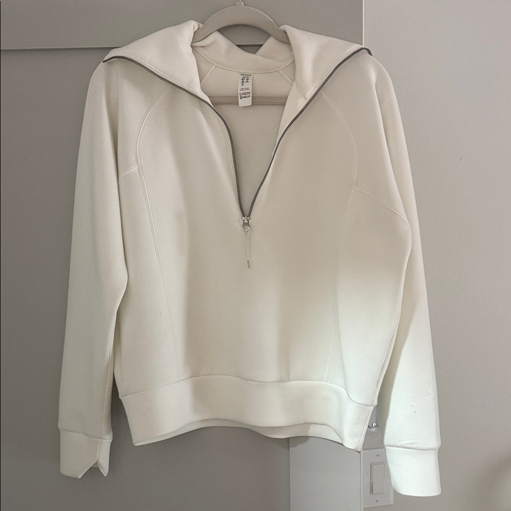SPANX Air Essentials Half Zip in White